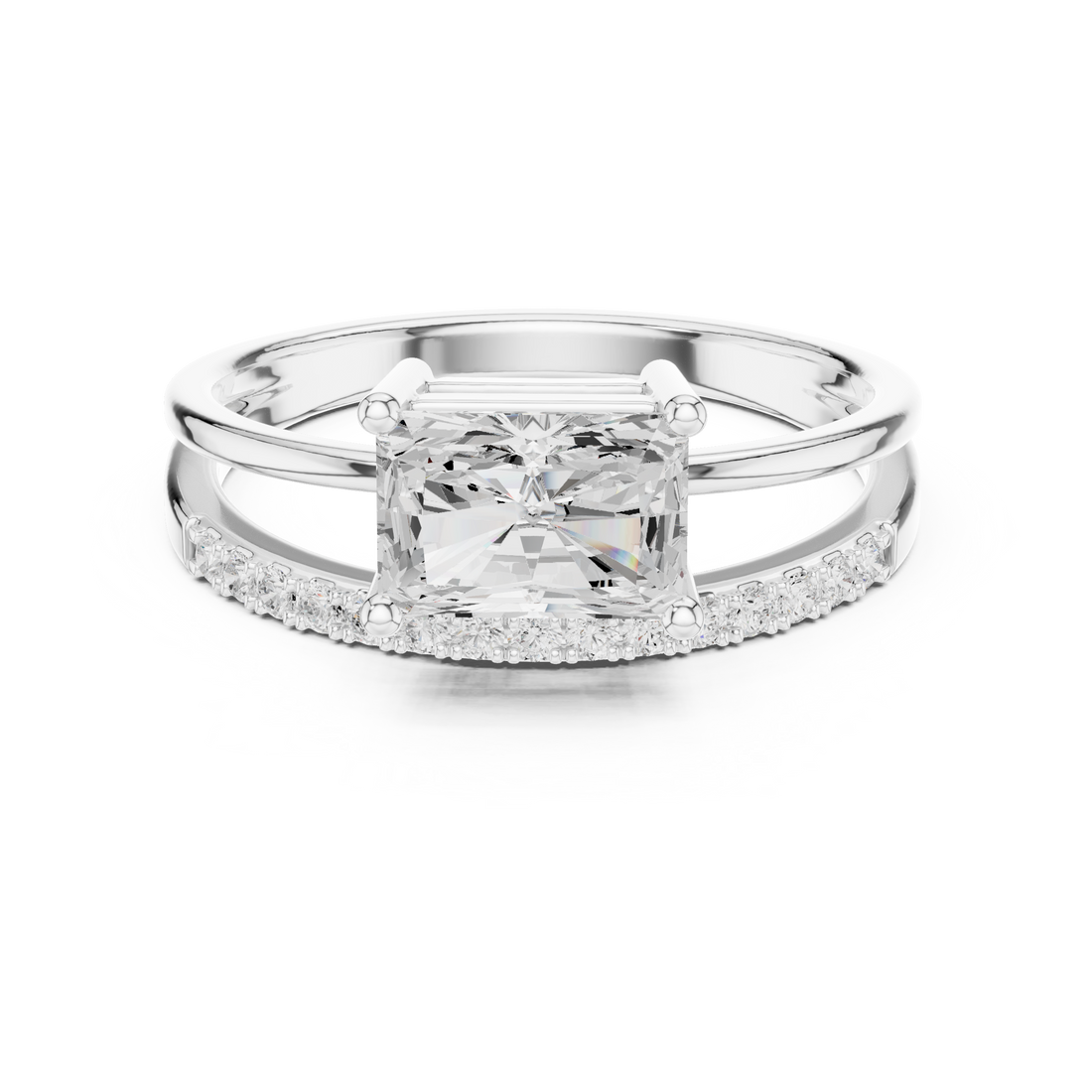 Split Shank Ring - Radiant | DDLR-471 - Rose Gold