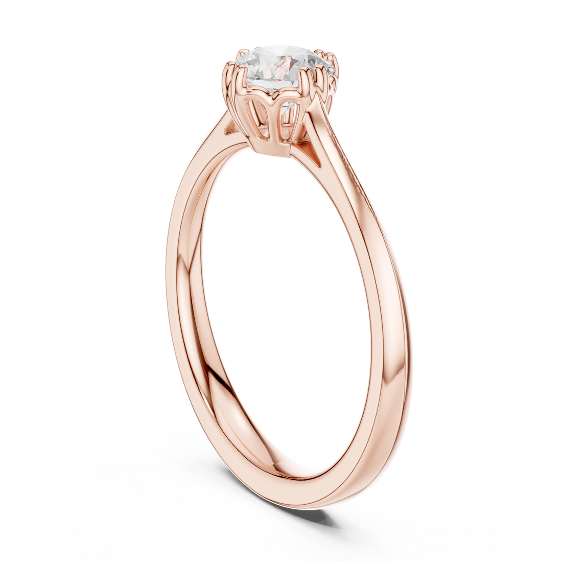 DDLR-554 - Solitaire Round Ring - White Gold