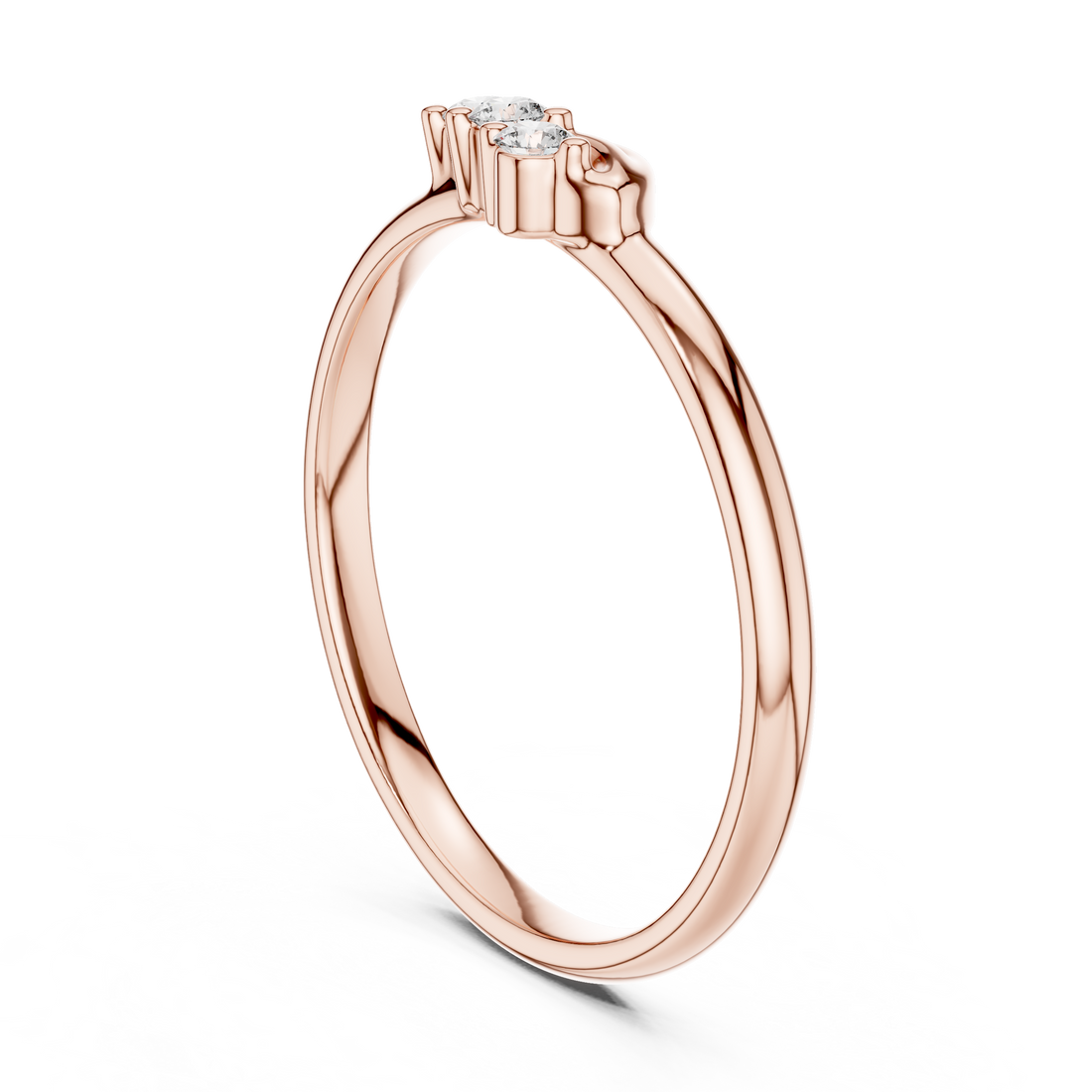 1 (402) - Three Stone Round Ring - White Gold