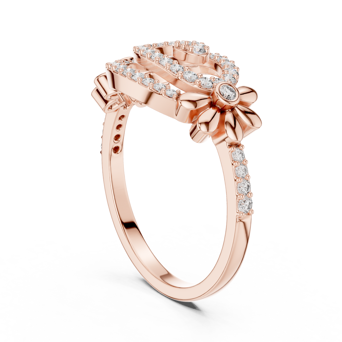 LR-01 (59) - Fashion Round Ring - White Gold
