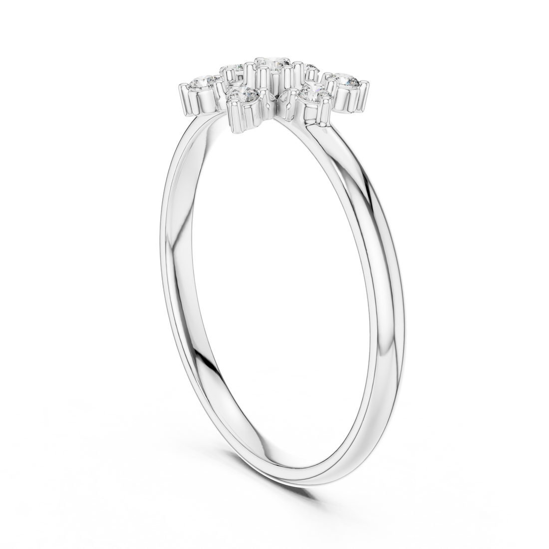 1 (381) - Fashion Round Ring - White Gold