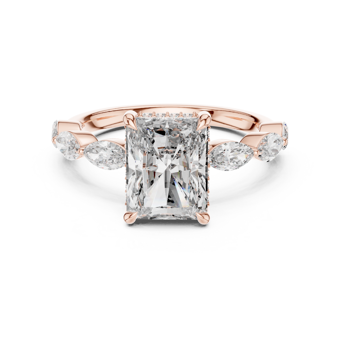Solitaire Ring - Radiant | 9#10006L_02 - Rose Gold