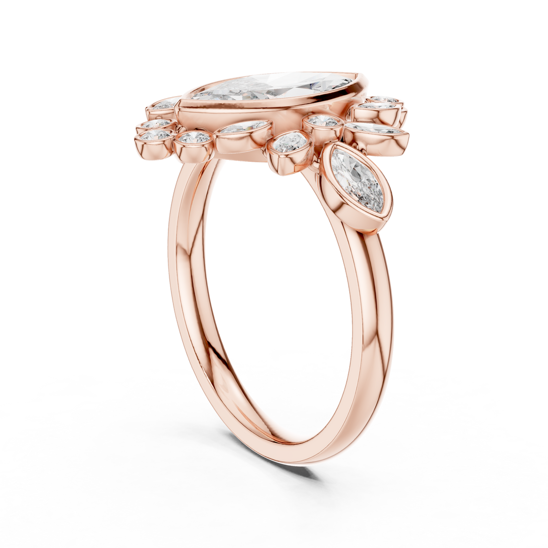 9#10019L_33 - Fashion Marquise Ring - White Gold