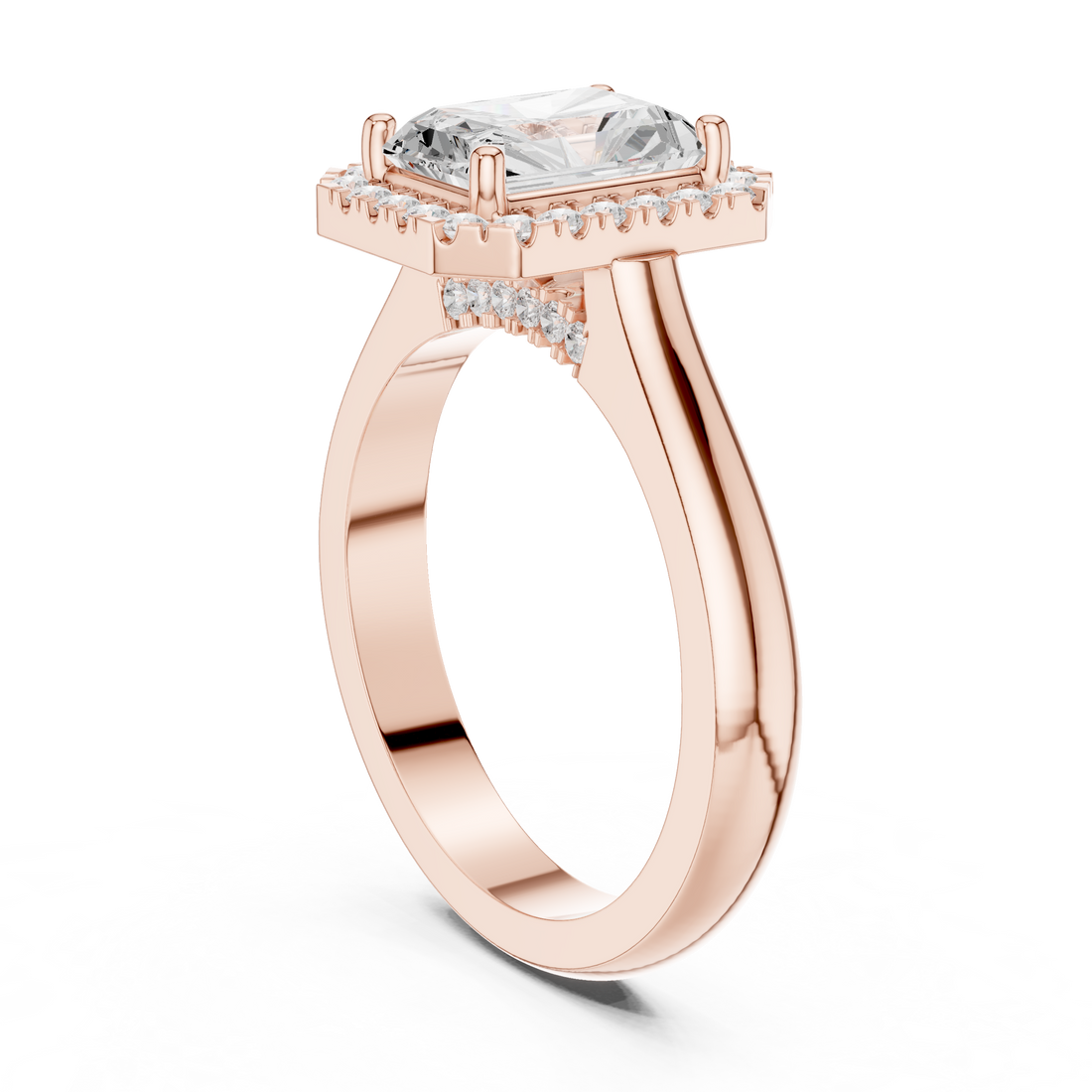 DDLR-338 RA - Halo Radiant Ring - White Gold