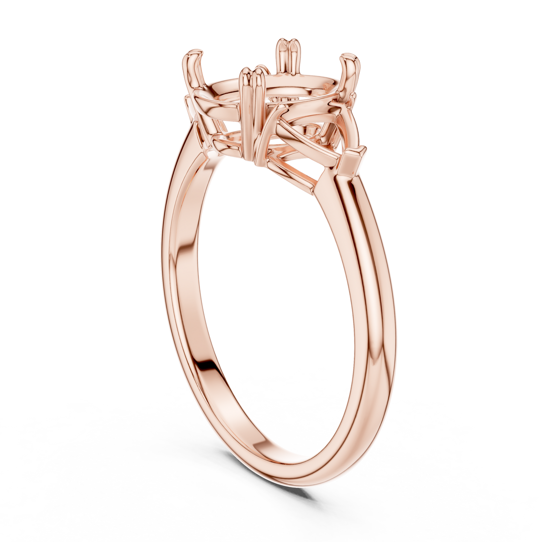 DDLR-034-OV - Three Stone Oval Ring - White Gold