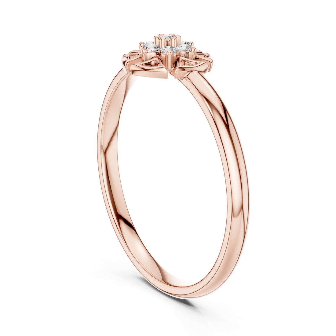 1 (441) - Fashion Round Ring - White Gold