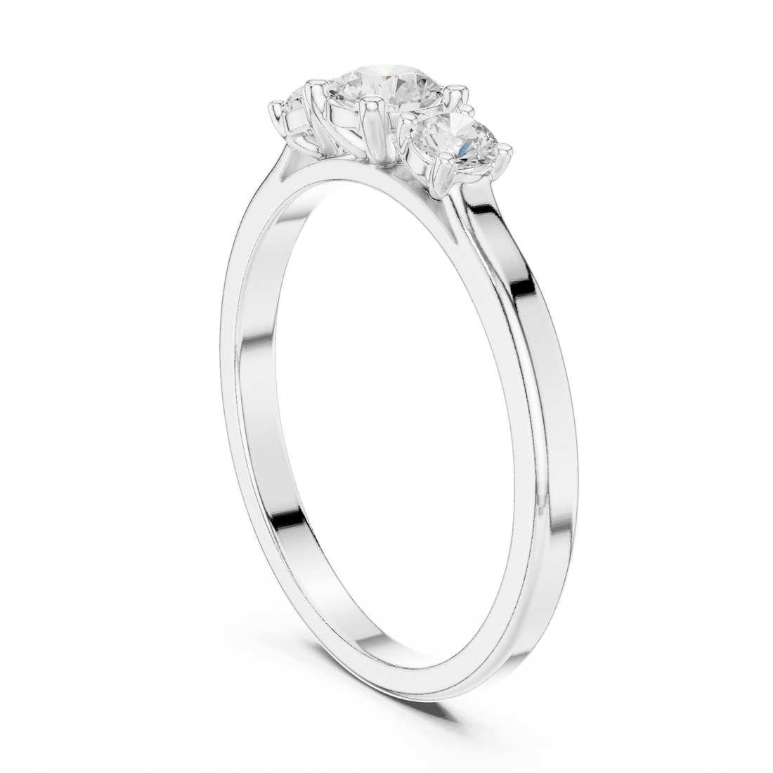 JLR-25 - Fashion Round Ring - White Gold