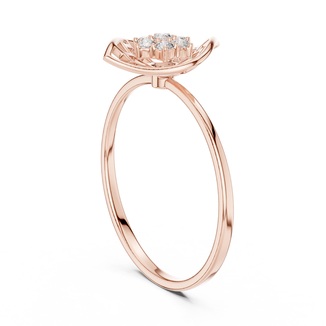 1 (193) - Fashion Round Ring - White Gold