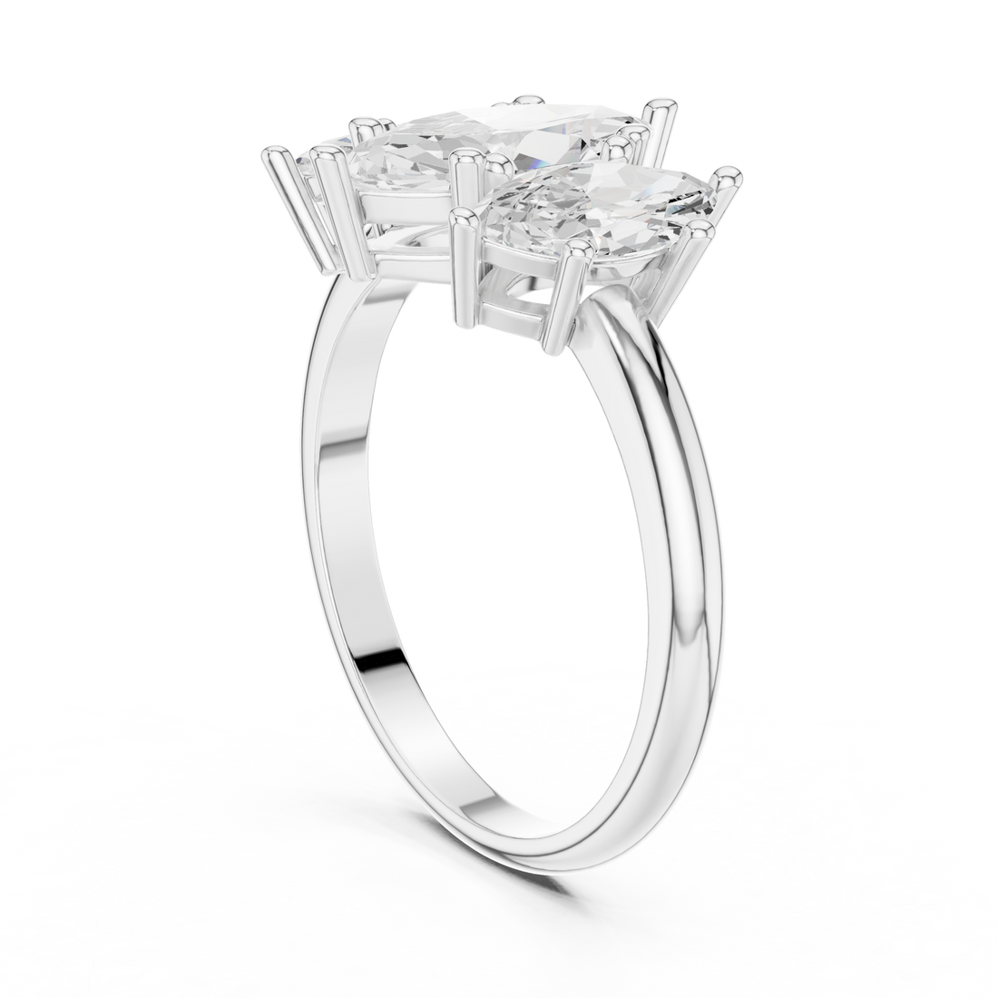 DDLR-1106 - Three Stone Marquise Ring - White Gold