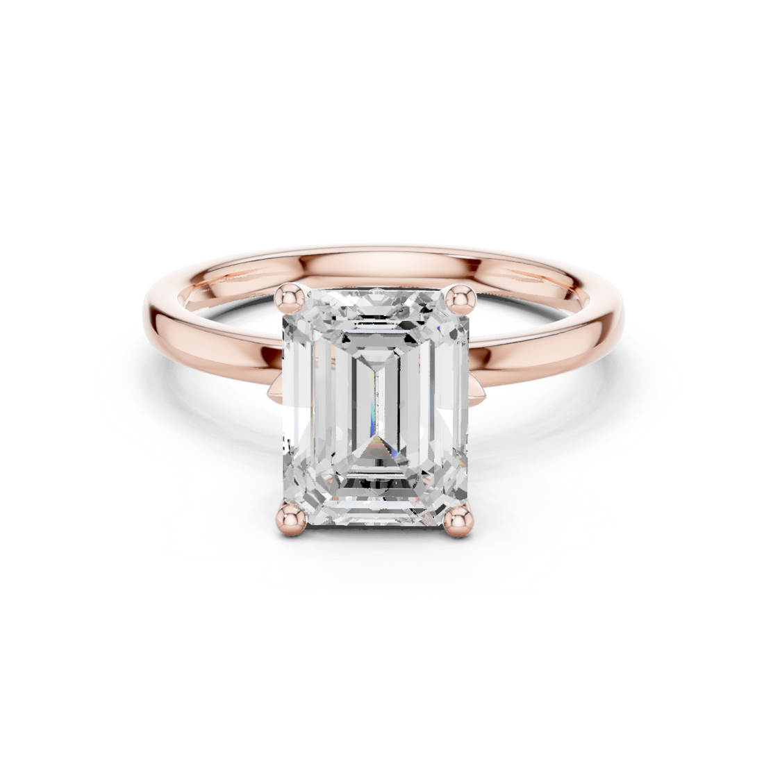 Solitaire Ring - Emerald | DDLR-170-EM - White Gold