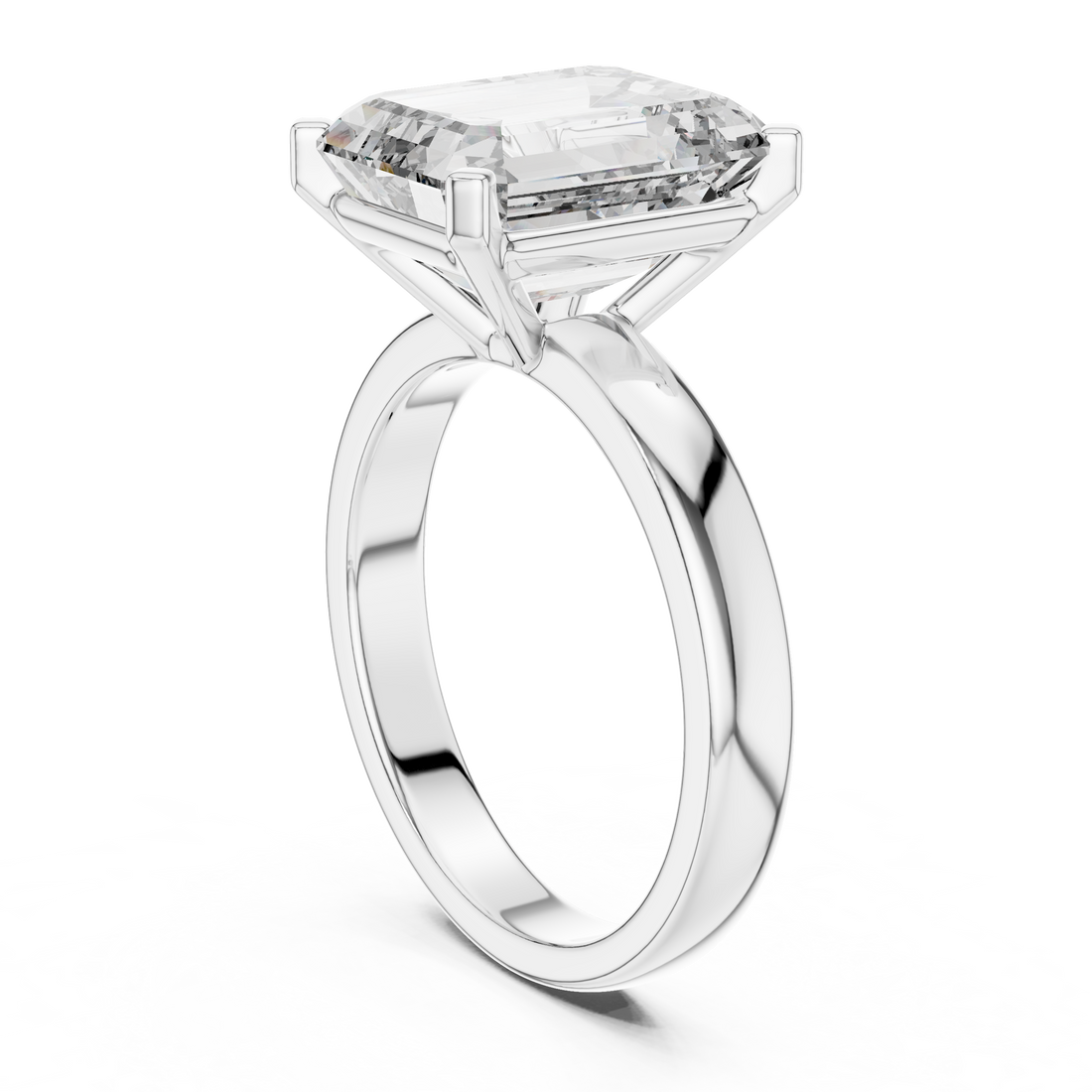 DDLR-069 - Solitaire Emerald Ring - White Gold