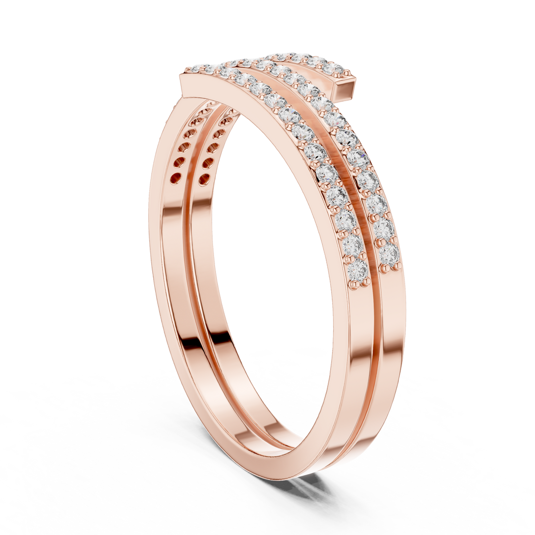 DR-6311 - Bypass None Ring - White Gold