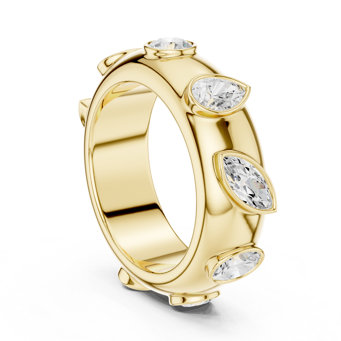 SBWR(52) - Fashion Round Ring - White Gold