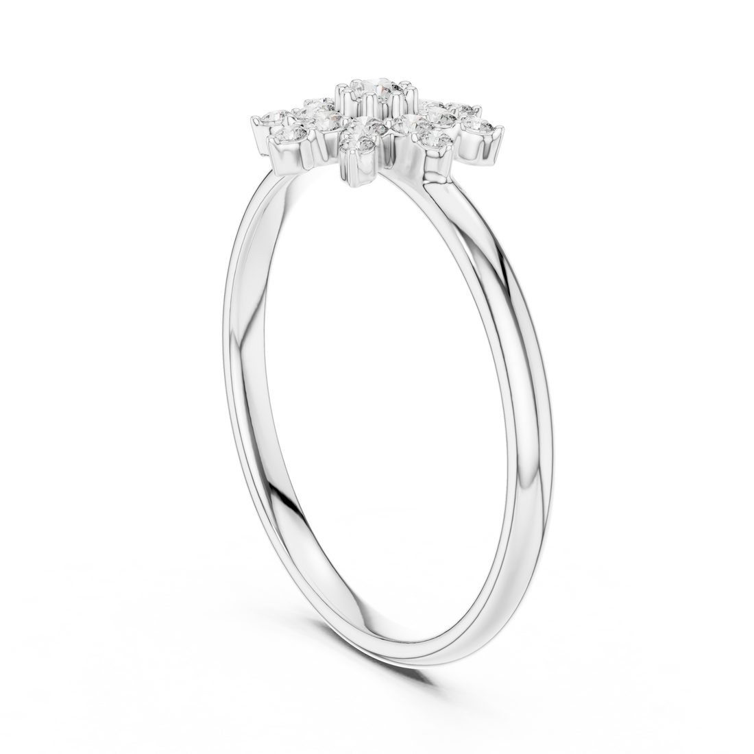 1 (340) - Fashion Round Ring - White Gold