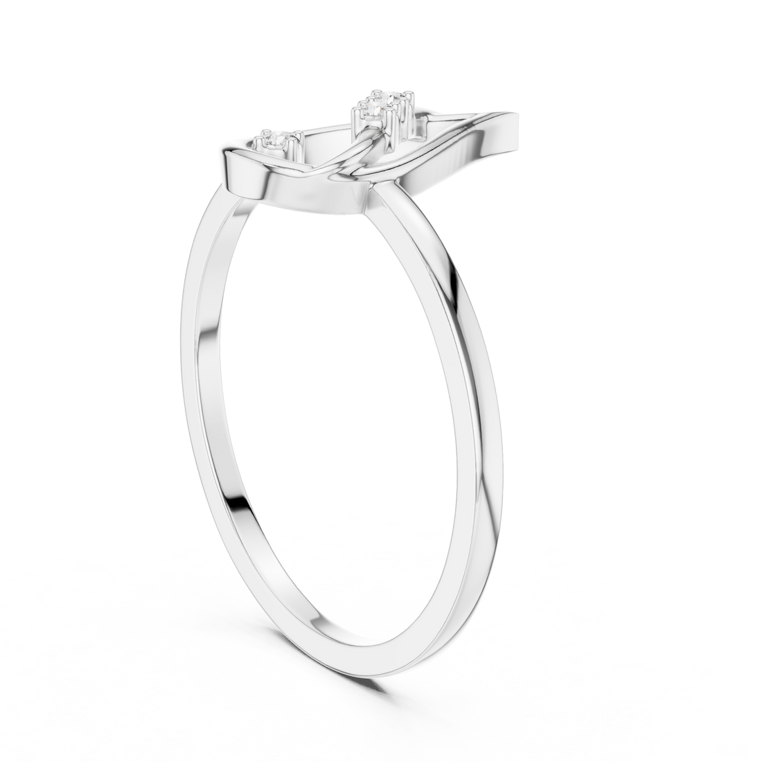 DR-6244 - Fashion Round Ring - White Gold