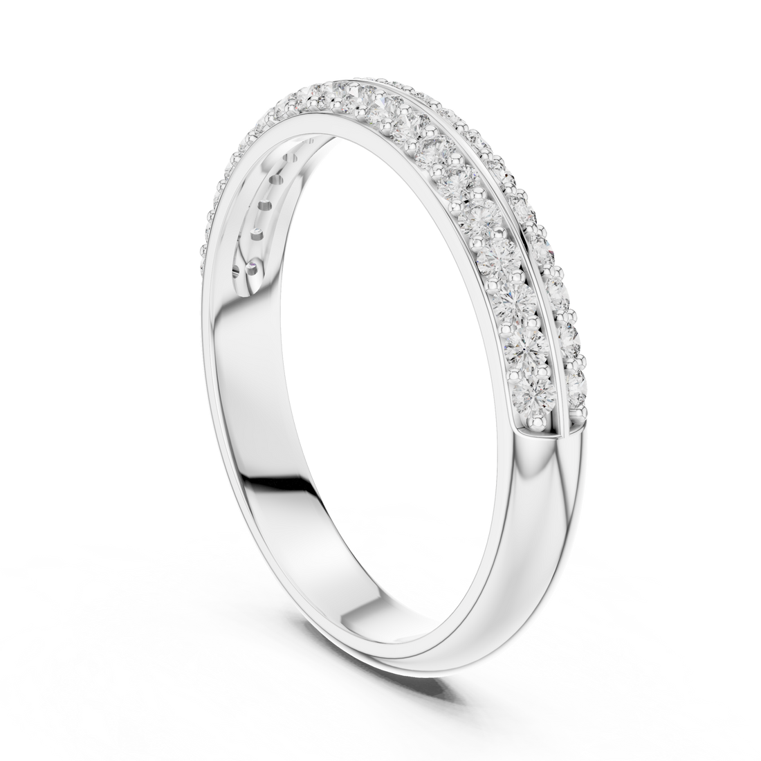 12#10009@L - Eternity Round Ring - White Gold