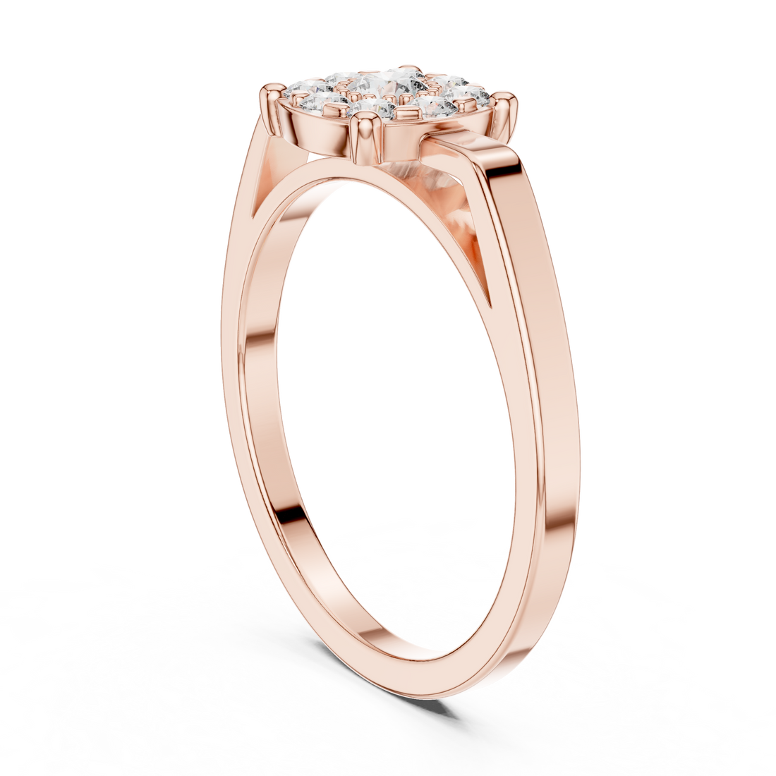 9#10065L - Fashion Round Ring - White Gold