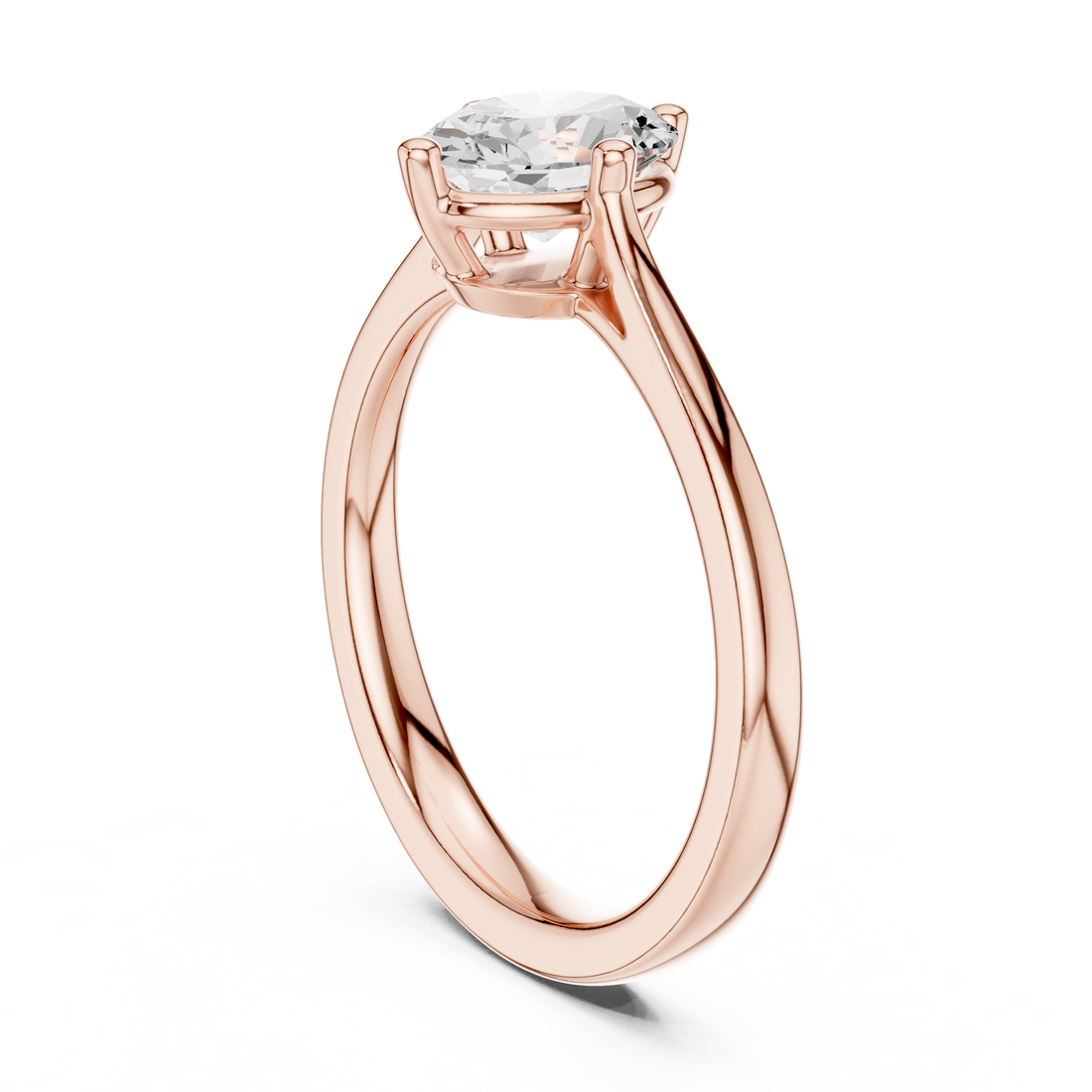 DDLR-569 - Solitaire Oval Ring - White Gold