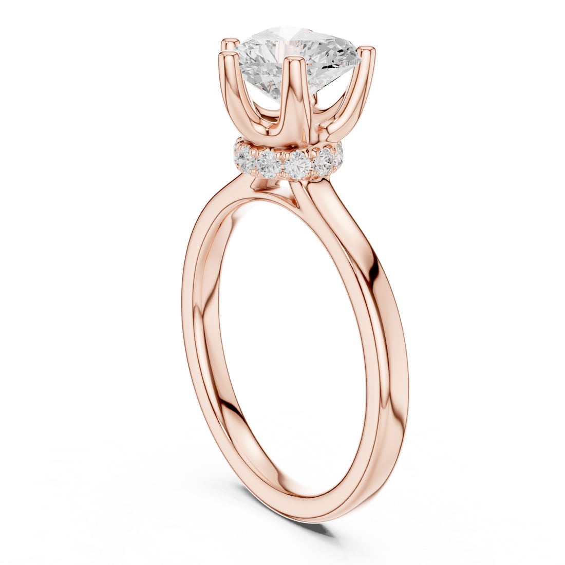 DDLR-176 -HR - Solitaire Heart Ring - White Gold