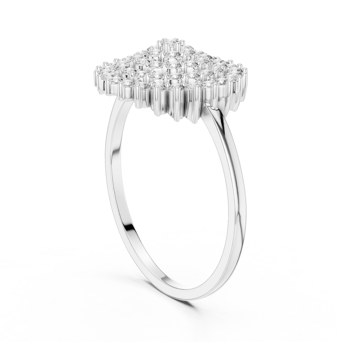 DR-6304 - Fashion Round Ring - White Gold