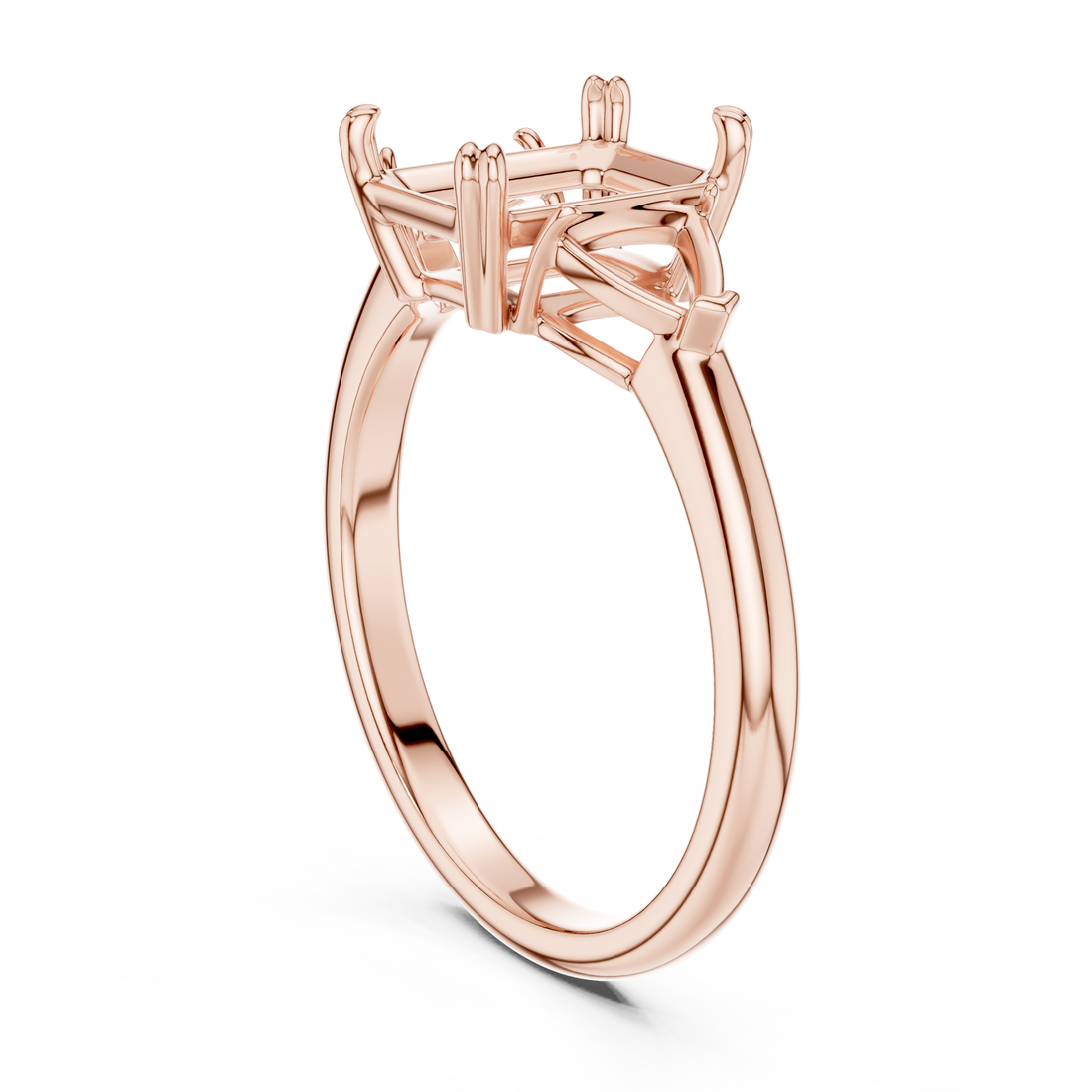 DDLR-034-EM - Three Stone Emerald Ring - White Gold