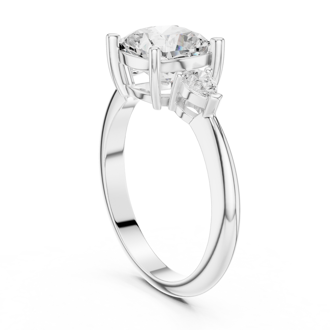 Three Stone Ring - Cushion | 66 CUS - White Gold