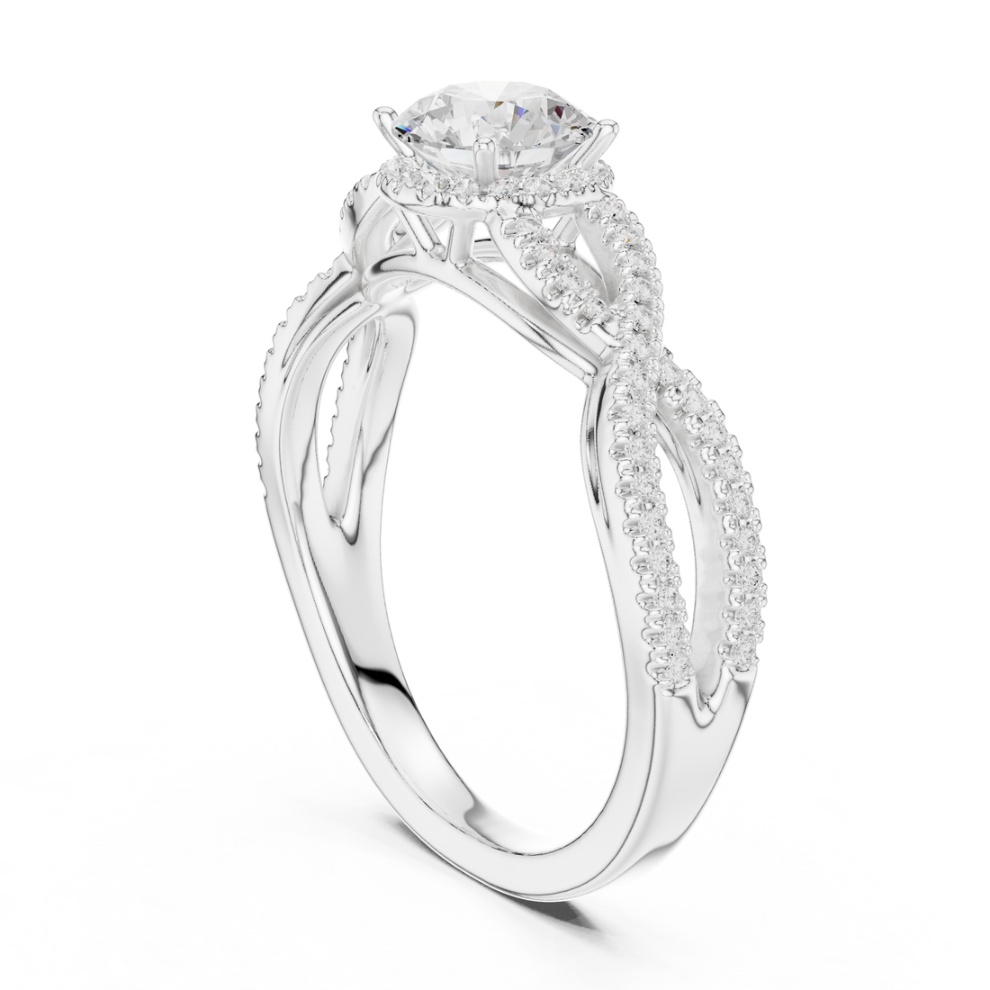 LR-0232 - Solitaire Round Ring - White Gold
