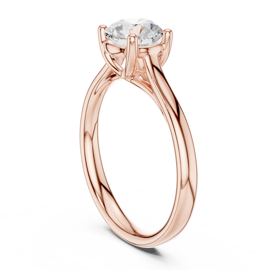 DDLR-633 - Solitaire Round Ring - White Gold