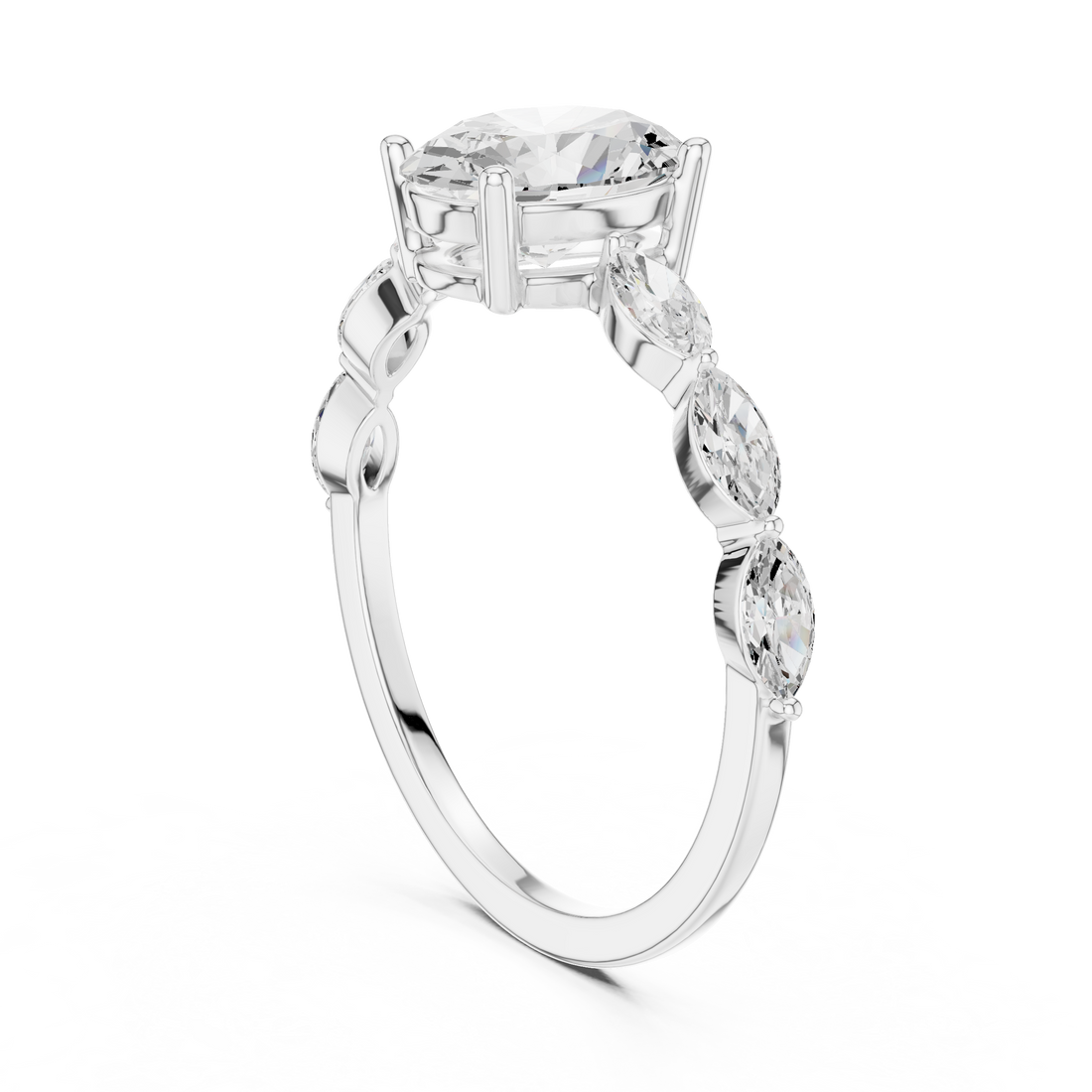 SBWR(11) - Fashion Oval Ring - White Gold