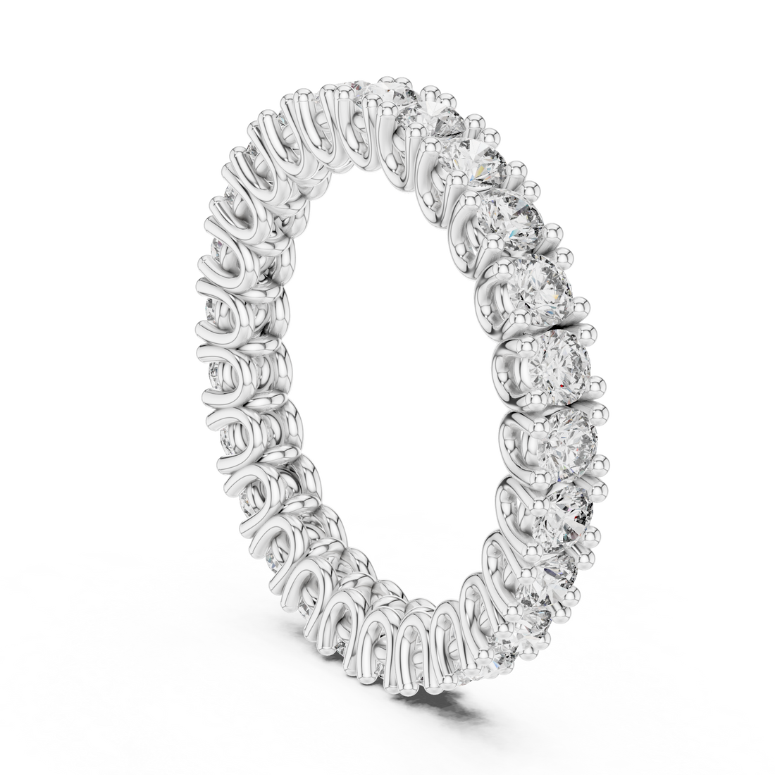 12#10008@L - Eternity Round Ring - White Gold