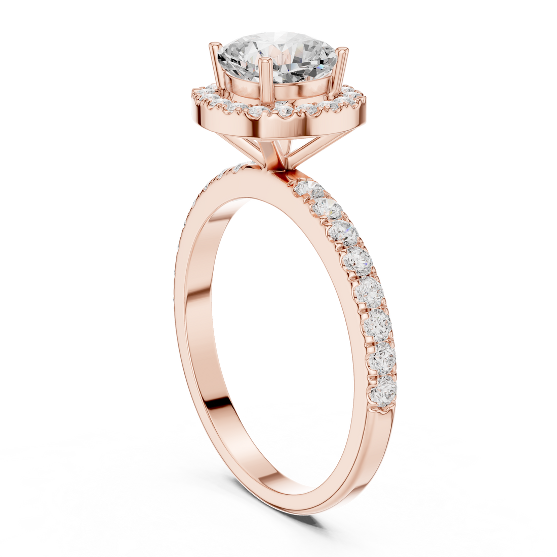 DDLR-1100 - Halo Cushion Ring - White Gold