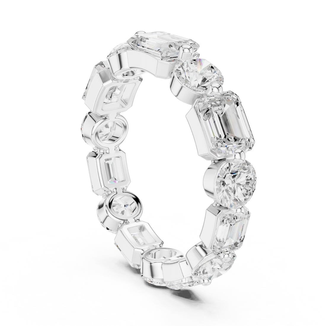 DDLR-393 - Eternity Emerald Ring - White Gold