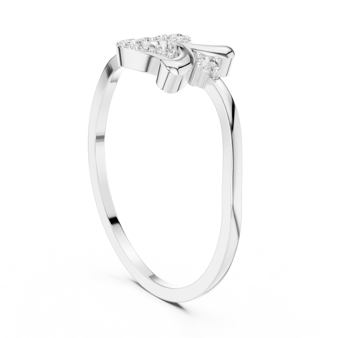 DR-6157 - Fashion Round Ring - White Gold