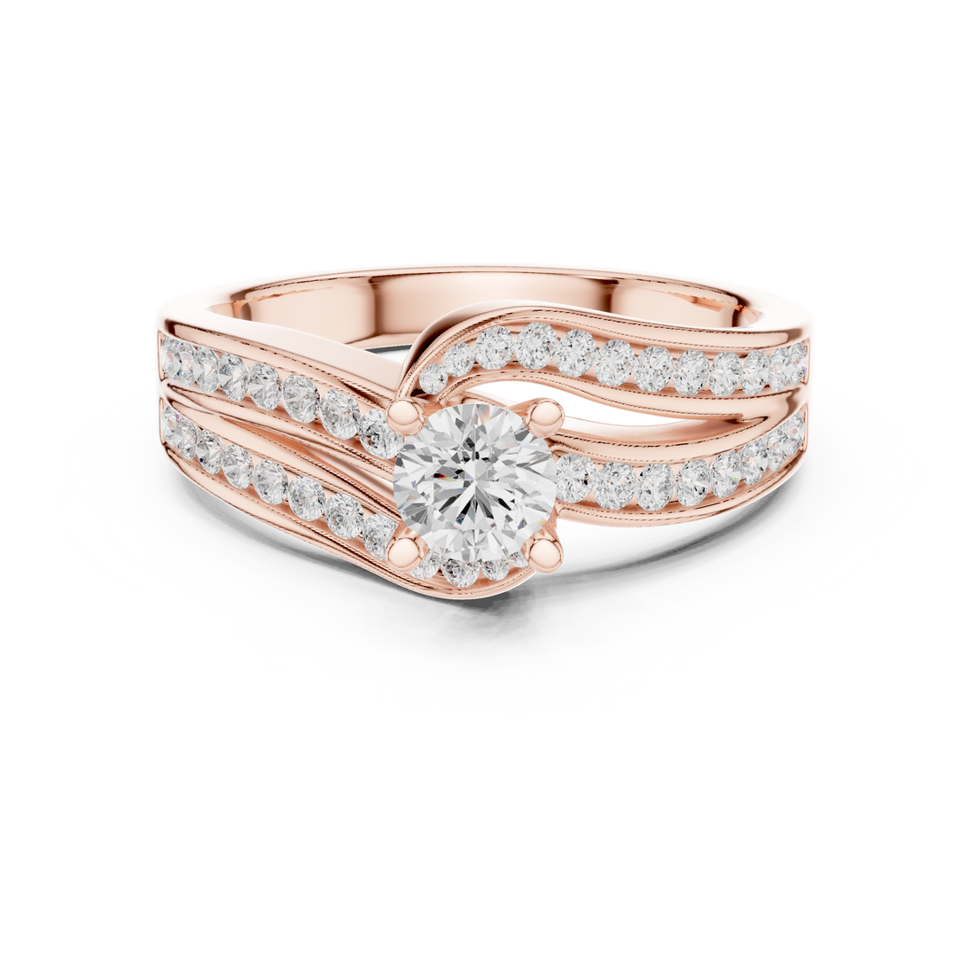 Split Shank Ring - Round | LR-0292 - Rose Gold