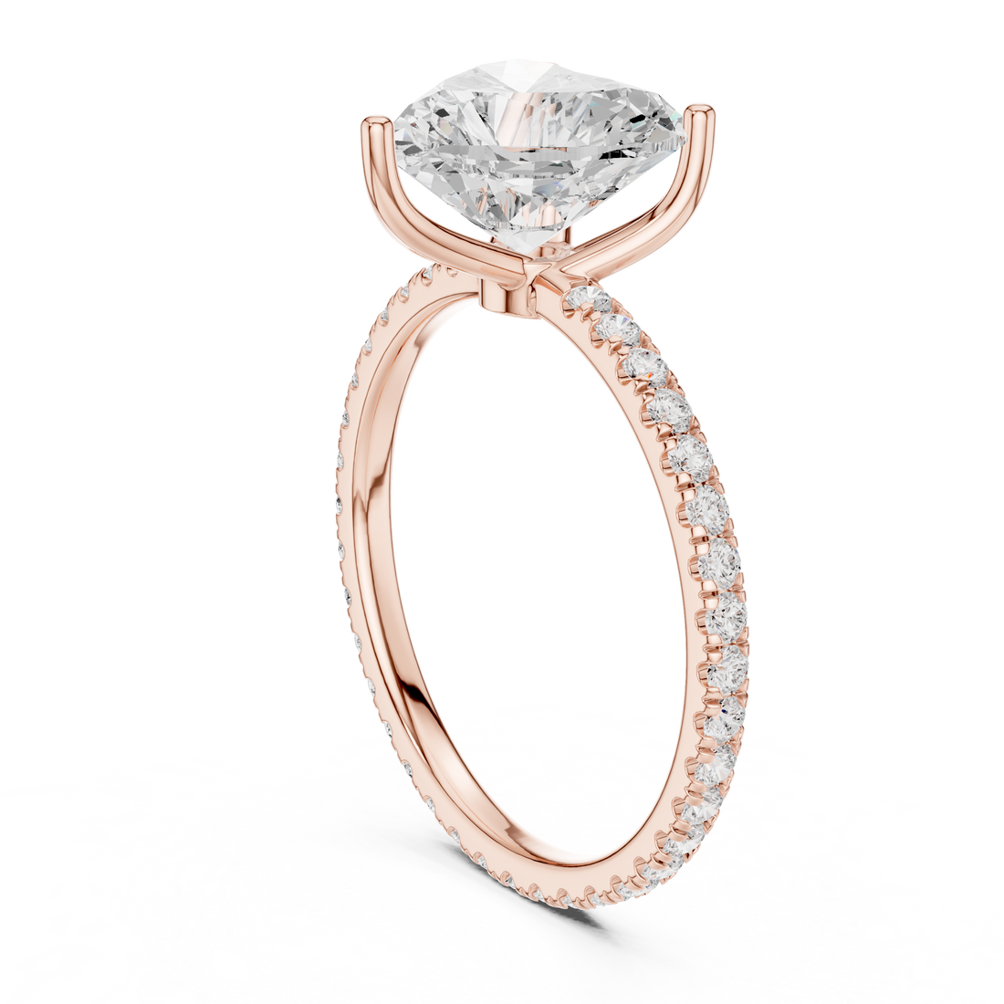 16 HR - Solitaire Heart Ring - White Gold