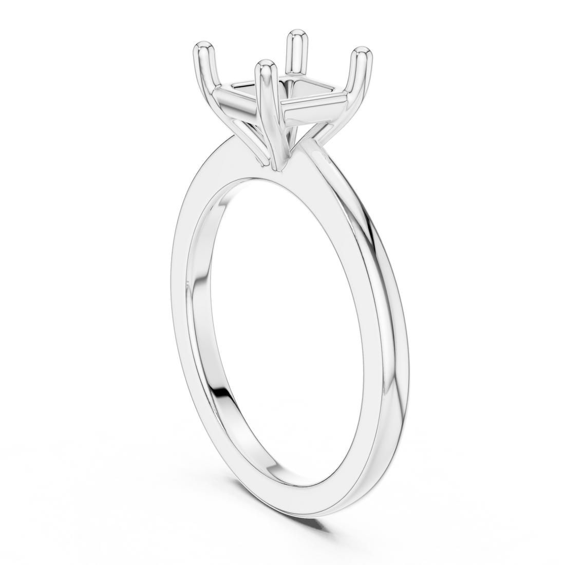 Solitaire Ring - Asscher | DDLR-032-AC - White Gold