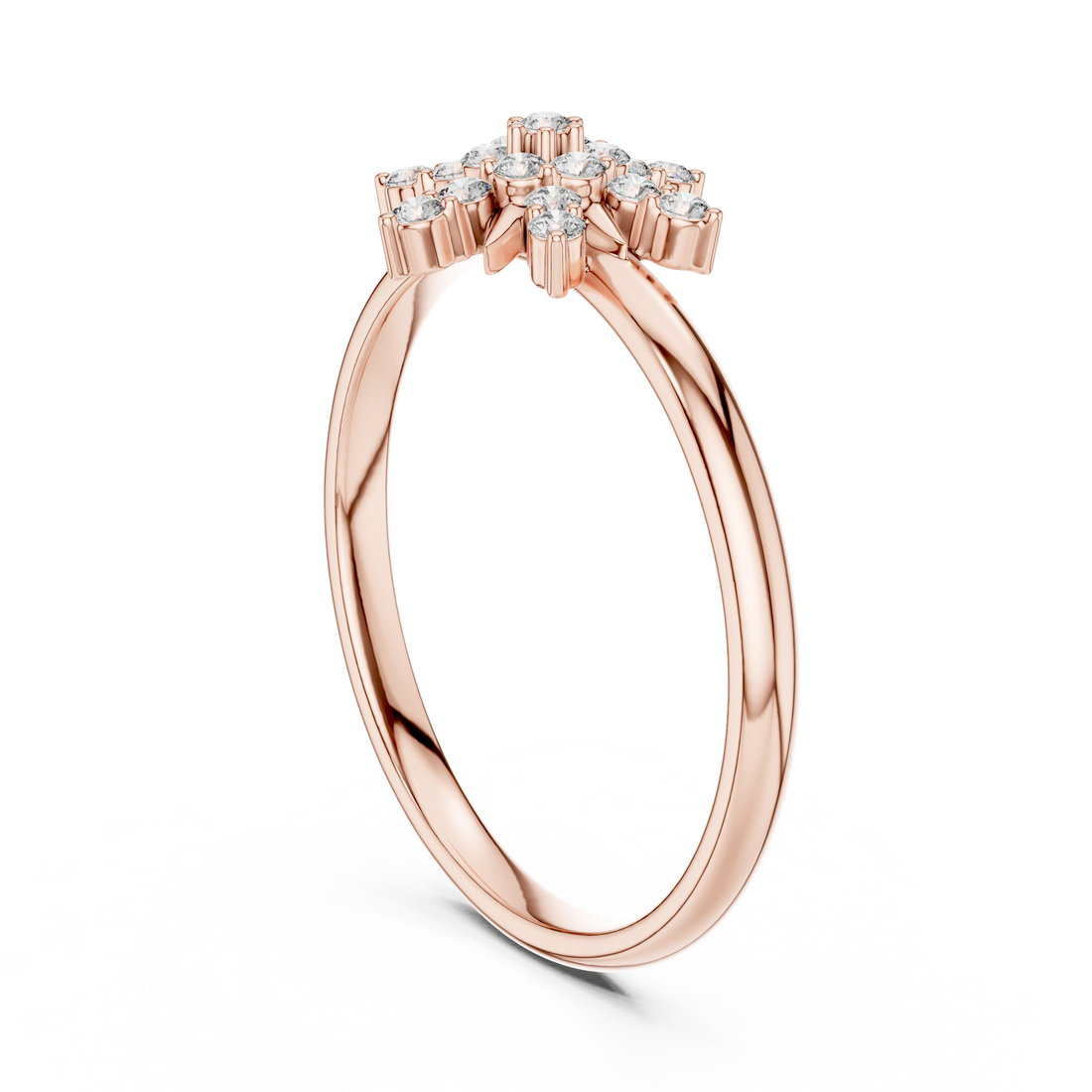 1 (410) - Fashion Round Ring - White Gold