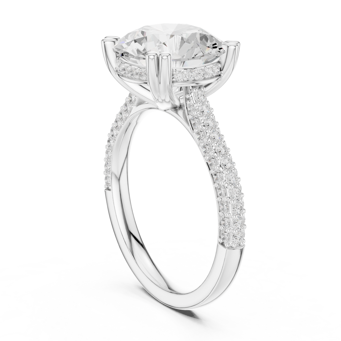 DDLR-960 - Solitaire Round Ring - White Gold