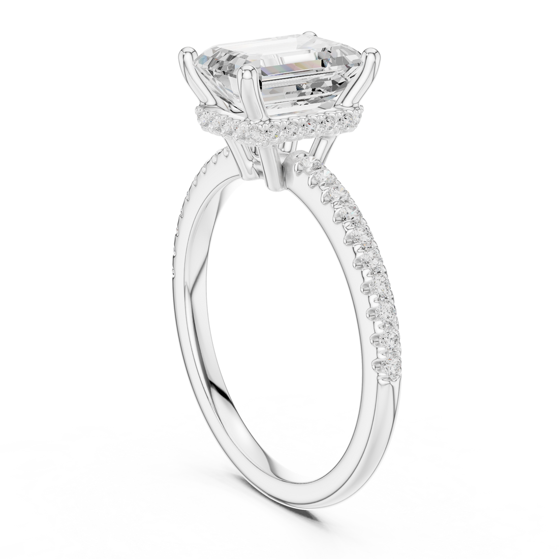 DDLR-177 - EM - Solitaire Emerald Ring - White Gold