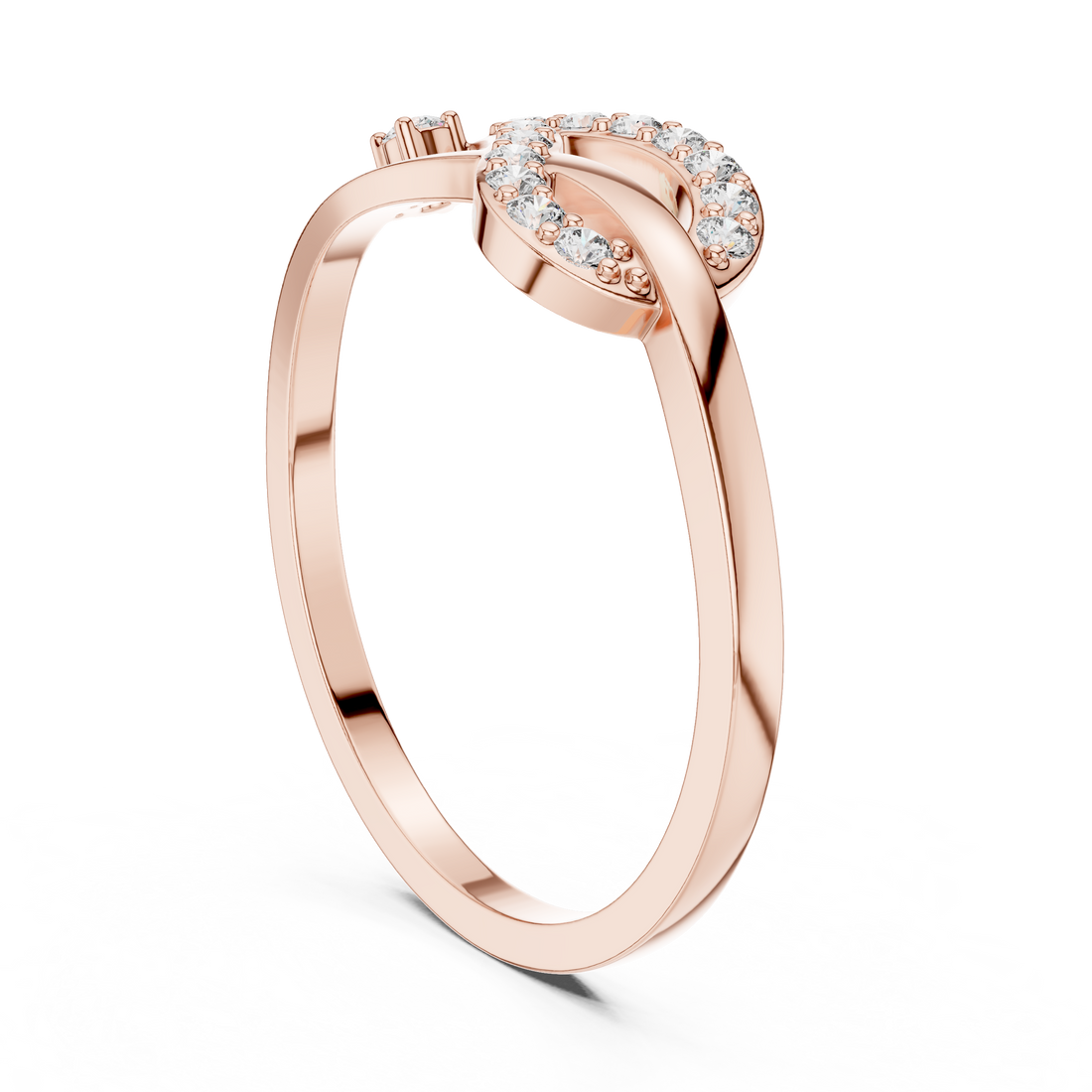 DR-6298 - Fashion Round Ring - White Gold