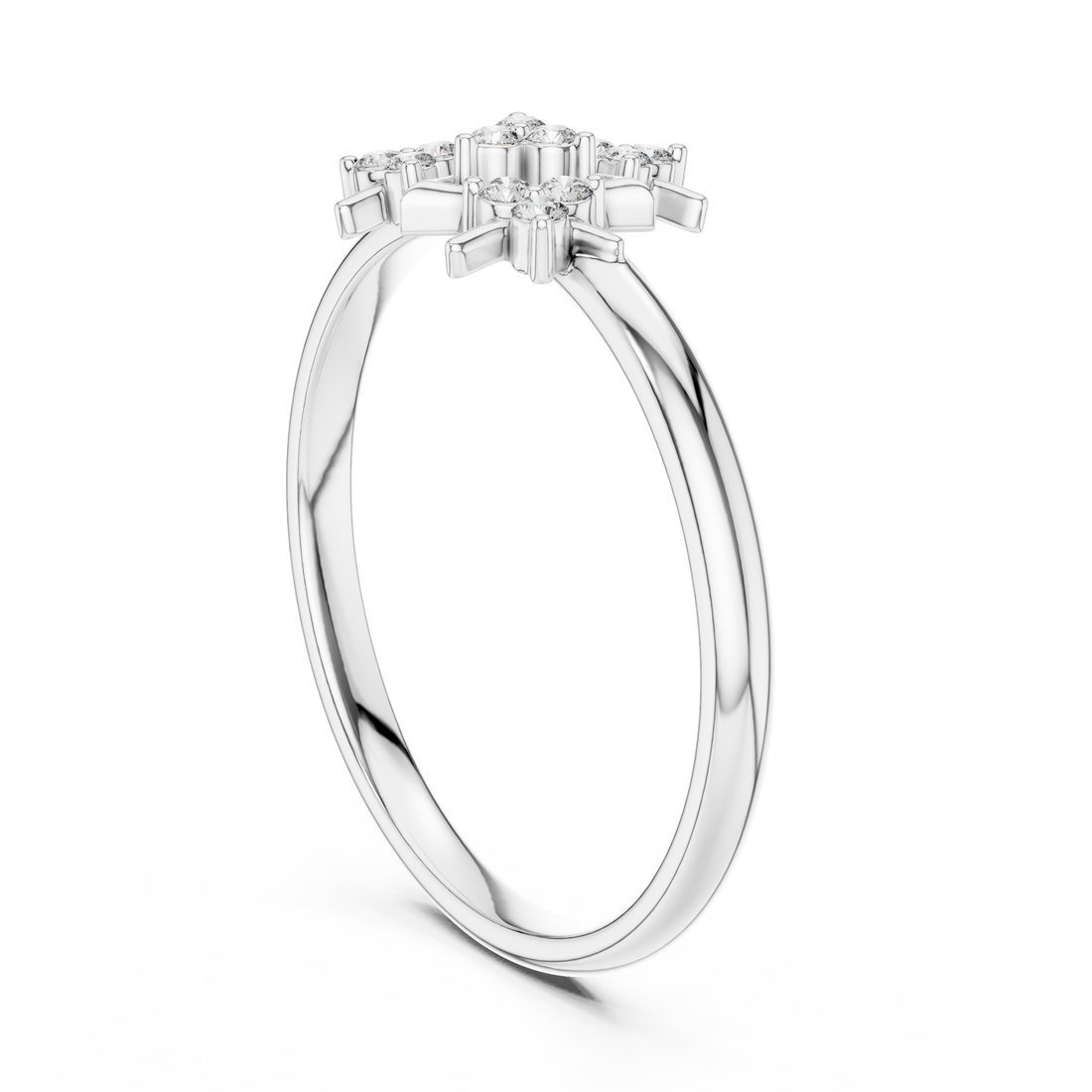 1 (432) - Fashion Round Ring - White Gold