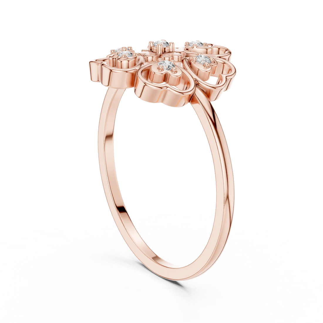 DR-6189 - Fashion Round Ring - White Gold