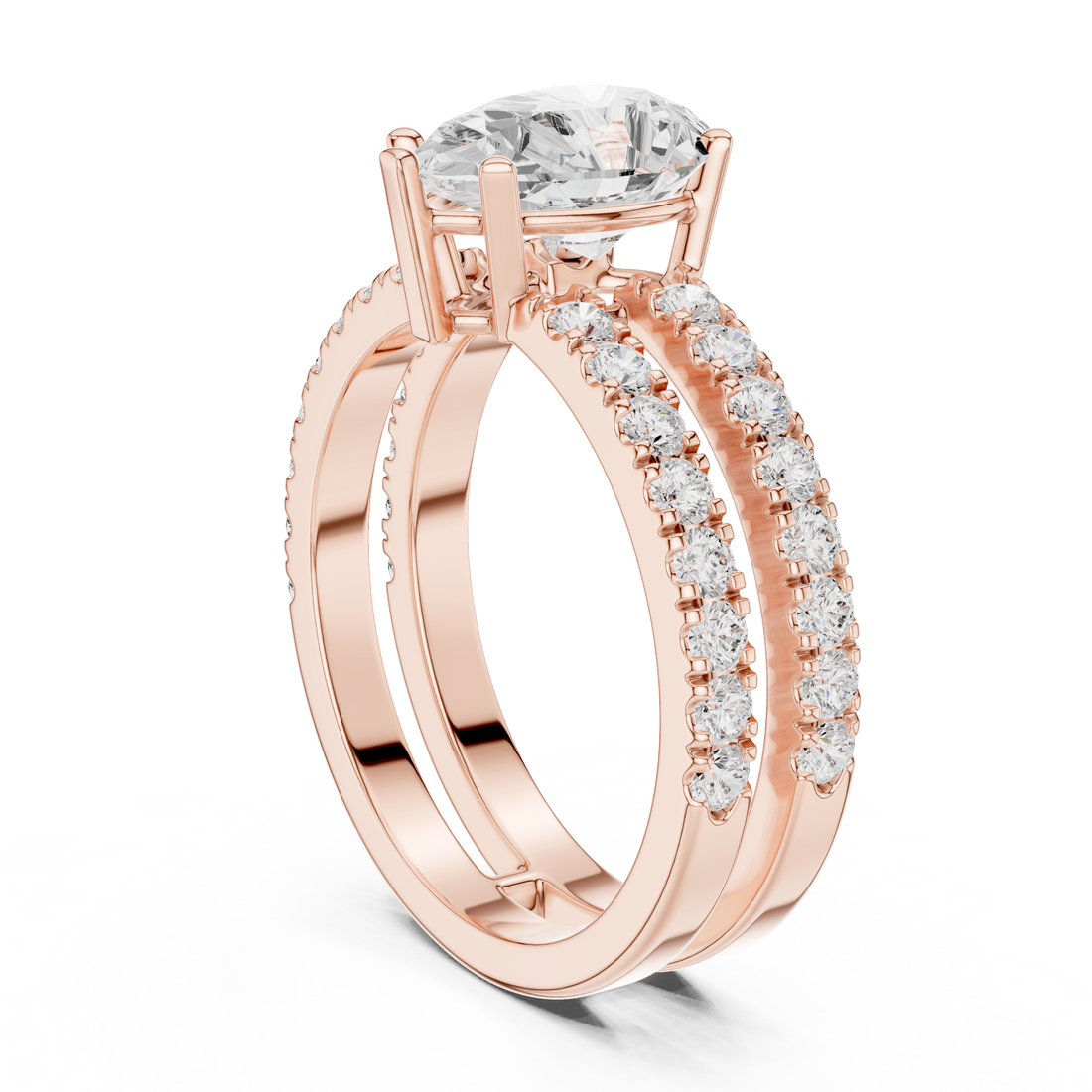 DDLR-1094 - Split Shank Pear Ring - White Gold
