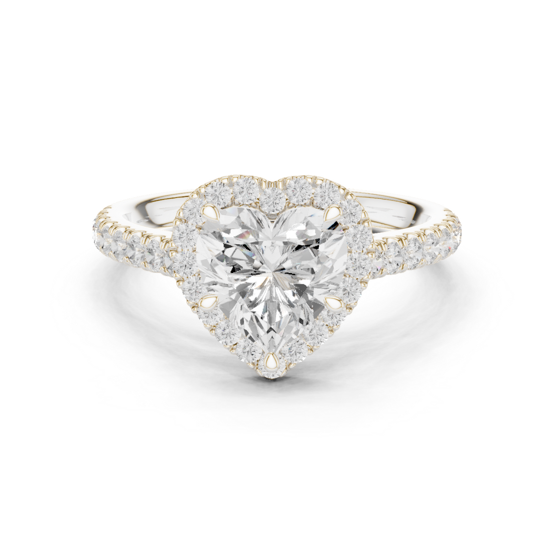 Halo Ring - Heart | DDLR-118-HR - White Gold