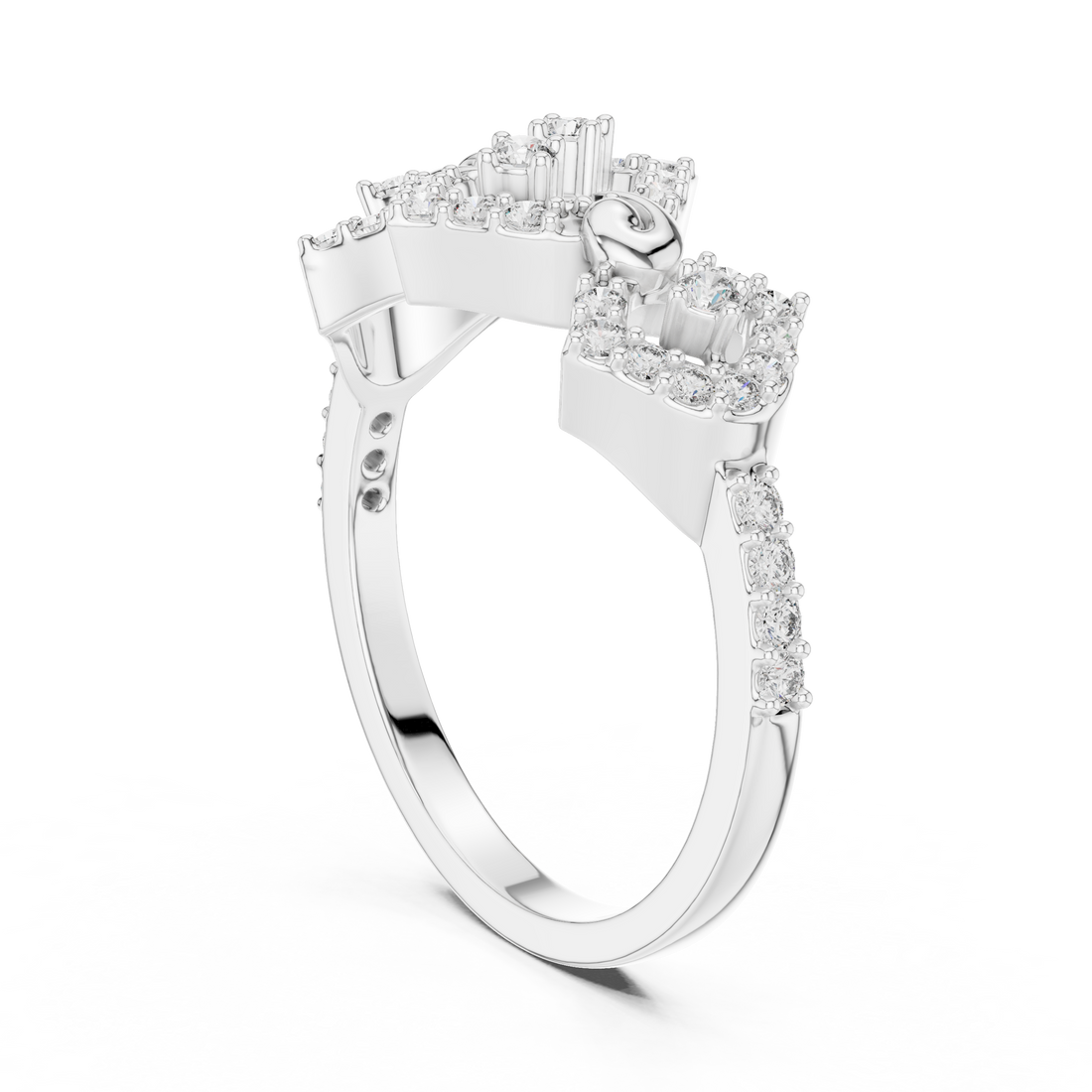 LR-01 (88) - Fashion None Ring - White Gold