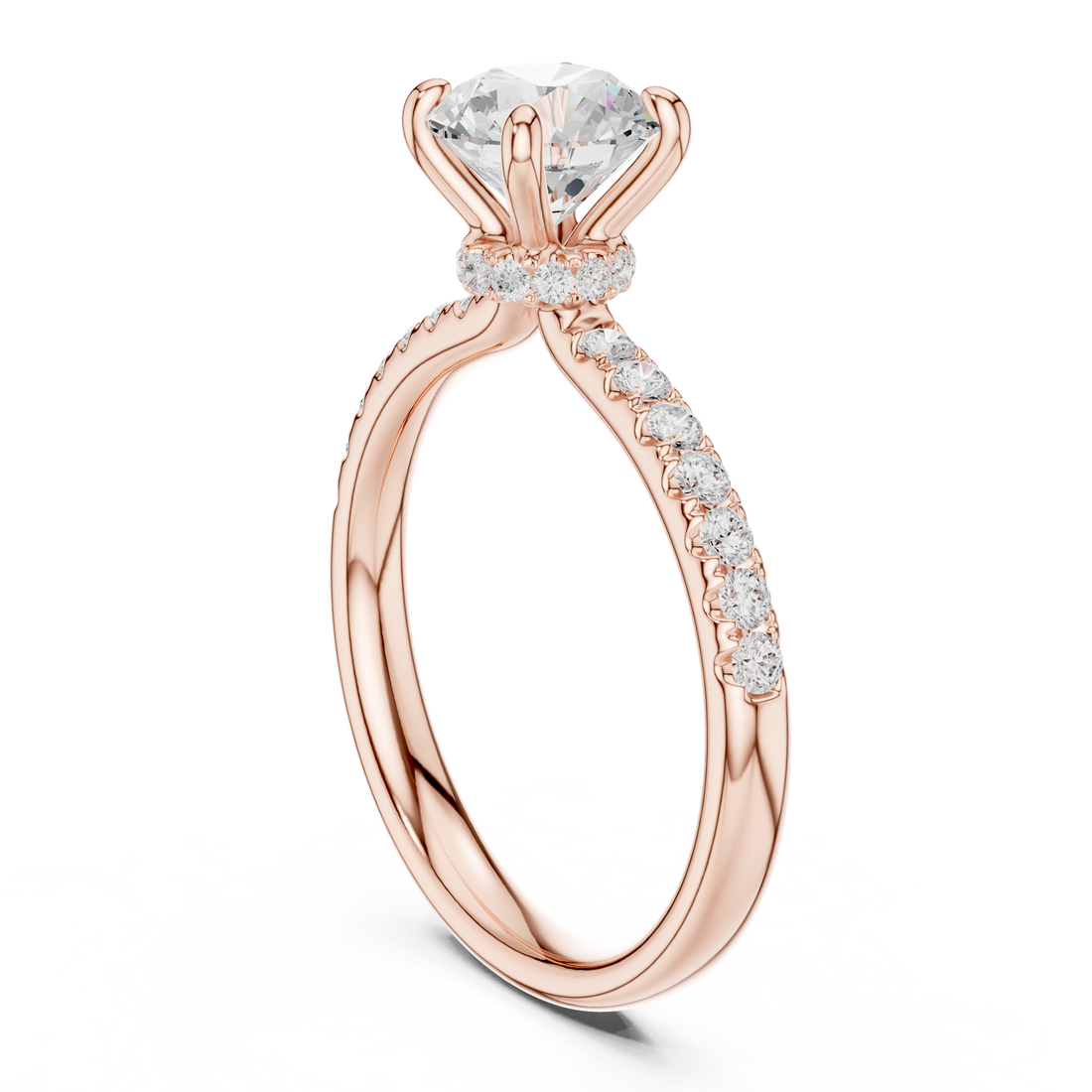 DDLR-643 - Solitaire Round Ring - White Gold