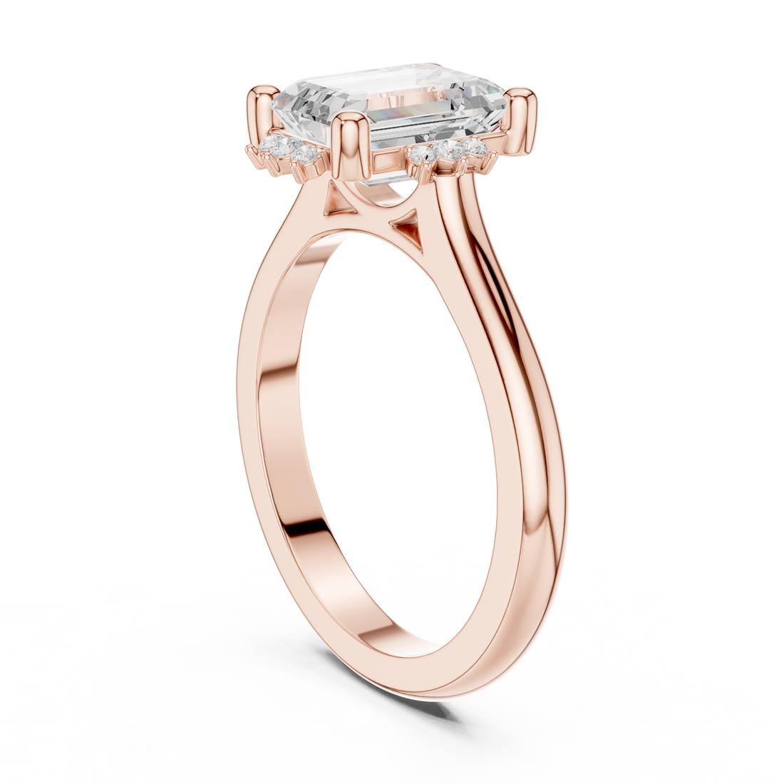 123 EM - Solitaire Emerald Ring - White Gold