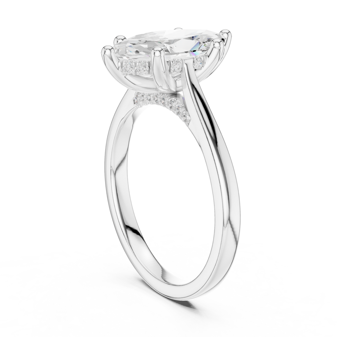 DDLR-985 - Solitaire Marquise Ring - White Gold