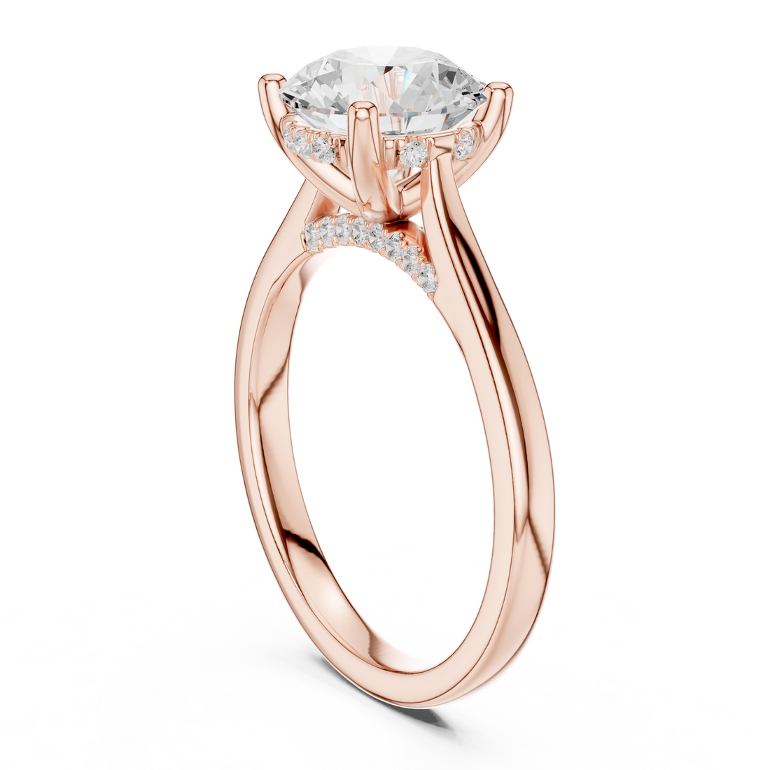DDLR-991 - Solitaire Round Ring - White Gold