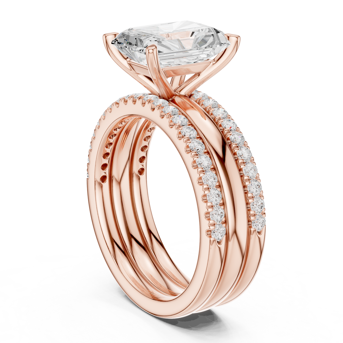 DDLR-950 - Solitaire Radiant Ring - White Gold